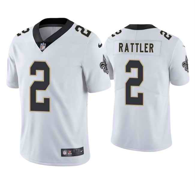 Men's New Orleans Saints #2 Spencer Rattler White 2025 Vapor Limited Stitched Football Jersey